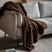 Ribbed Faux Fur Throw – Chocolate